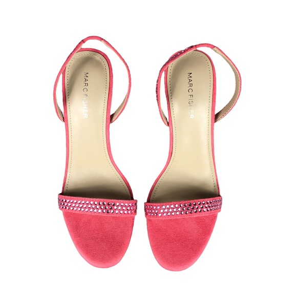 MARC FISHER BETILA Rhinestone Embellished Pink Slingback Sandal - Picture 2 of 11